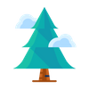 pine tree with clouds